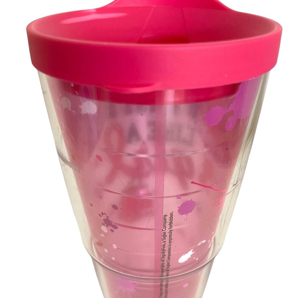Pink Fight Like A Girl Breast Cancer Tervis Tumbler 24 oz with Pink Lid BPA-Free - Picture 9 of 11